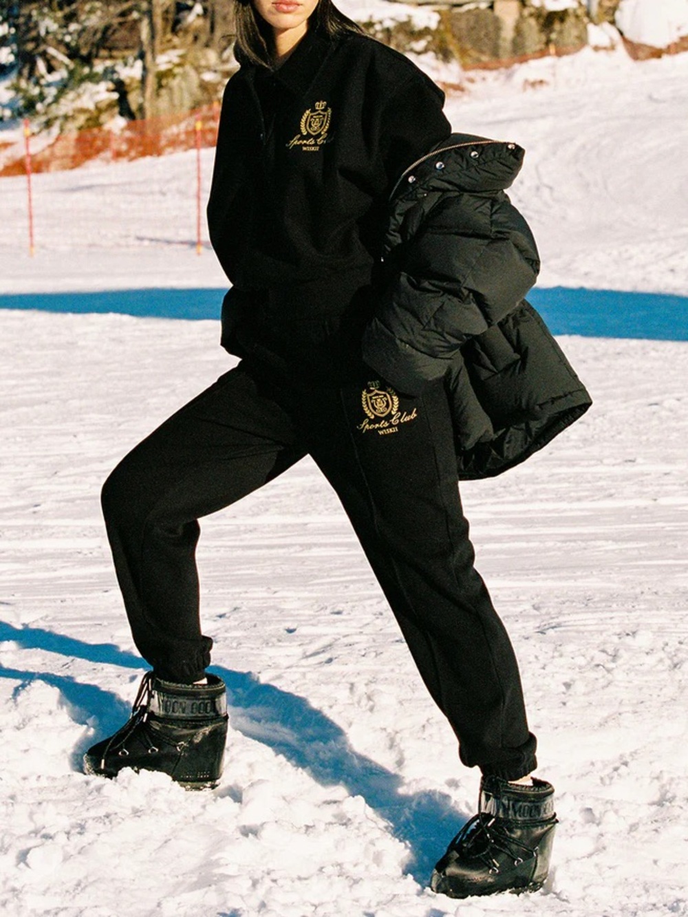 WISKII ACTIVE SIZE SMALL CLASSIC RETRO WARM JOGGER IN BLACK